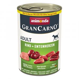 Animonda GranCarno Original Adult, 6 x 400 g - Wołowina i kacze serca