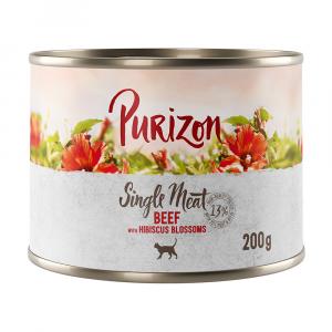 Purizon Single Meat, 6 x 200 g - Wołowina z kwiatami hibiskusa