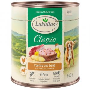 Lukullus Natural, 12 x 800 g - Drób i jagnięcina (bez zbóż)