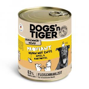 Dogs'n Tiger smakowite menu, 6 x 800 g - Kurczak z kaczką, jabłkami i ziemniakami