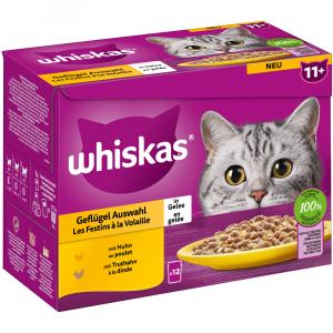 Whiskas Senior w saszetkach, 12 x 85 g - 11+ Wybór dań drobiowych w galarecie