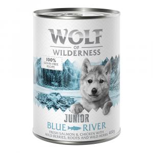 Megapakiet Little Wolf of Wilderness Junior, 24 x 400 g - Blue River Little, kurczak i łosoś