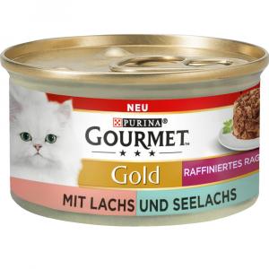Megapakiet Gourmet Gold Ragout, w sosie, 48 x 85 g - Łosoś i czarniak