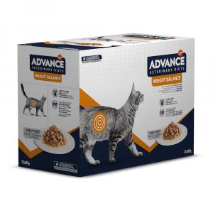 9 + 3 gratis! Advance Veterinary Diets Feline, karma mokra dla kota, 12 x 85 g - Weight Balance