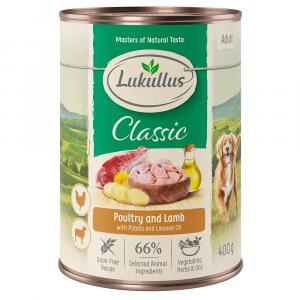 Lukullus Naturkost, bez zbóż, 6 x 400 g - Drób i jagnięcina