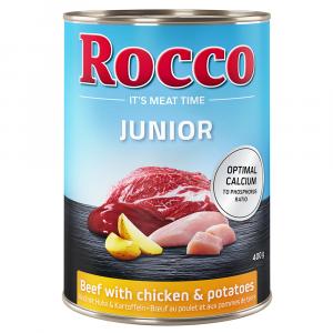 Korzystny pakiet Rocco Junior, 12 x 400 g - Wołowina i kurczak z ziemniakami