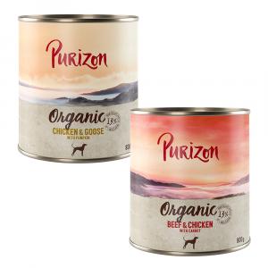 Korzystny pakiet Purizon Organic, 24 x 800 g - Pakiet mieszany I: 12x biokurczak i biogęś, 12x biowołowina i biokurczak