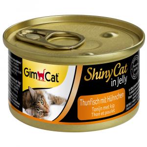 Megapakiet GimCat ShinyCat w galarecie, 24 x 70 g - Tuńczyk i kurczak