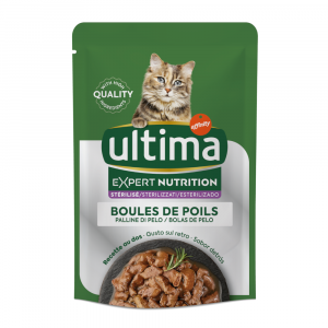 Ultima Cat Expert Nutrition Hairball wołowina i łosoś - 4 x 70 g