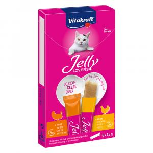 Vitakraft Jelly Lovers, kurczak i indyk - 6 x 15 g