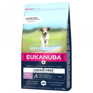 Eukanuba Grain Free Puppy Small/Medium Breed, z łososiem - 2 x 3 kg