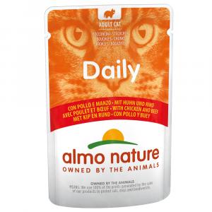 5 + 1 gratis! Almo Nature Daily Menu, 6 x 70 g - Kurczak i wołowina