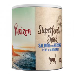 Purizon Superfood Snack, 100 g - Łosoś ze śledziem, groszkiem i jagodami, 100 g