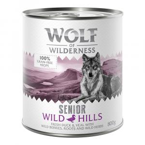 Korzystny pakiet Wolf of Wilderness Senior, 12 x 800 g - Wild Hills, kaczka i cielęcina