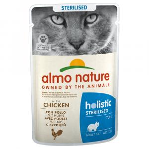 Megapakiet Almo Nature Holistic Sterilised, 24 x 70 g - Z kurczakiem