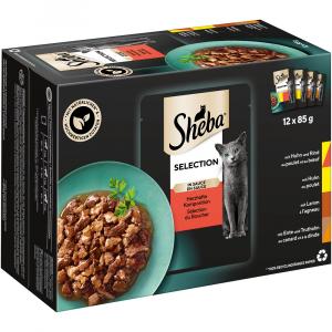 Pakiet mieszany Sheba Selection, 24 x 85 g - Pożywna kompozycja w sosie