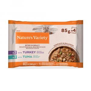 Nature's Variety Bites w sosie, 44 x 85 g - Z indykiem i tuńczykiem