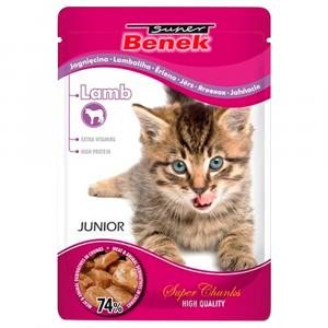 Korzystny pakiet Super Benek Super Chunks Kitten, 48 x 100 g - Jagnięcina w sosie