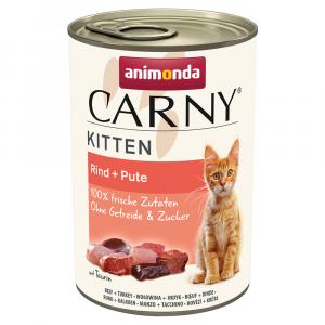 Megapakiet animonda Carny Kitten, 24 x 400 g - Wołowina i indyk