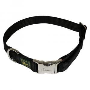 HUNTER obroża z zapięciem aluminiowym Vario Basic, czarna - Rozmiar XL, obwód szyi: 45-65 cm