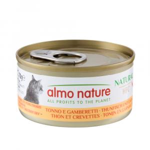 5 + 1 gratis! Almo Nature HFC Natural, 6 x 70 g - Tuńczyk i krewetki