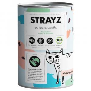 Opakowanie ekonomiczne STRAYZ bio kot 24 x 400 g - Organiczny łosoś i organiczne brokuły