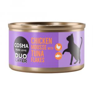 Cosma DUO Layer, 6 x 70 g - Mus z kurczaka z kawałkami tuńczyka