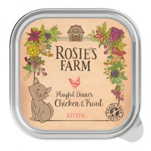 Rosie's Farm Kitten, 16 x 100 g - Kurczak z pstrągiem