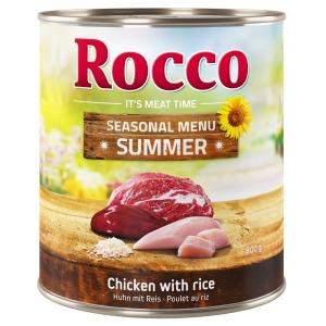 Rocco Summer Menu, 800 g - Wołowina z kurczakiem i ryżem pełnoziarnistym, 6 x 800 g