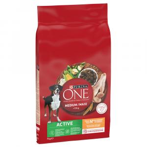 Purina One Medium/Maxi Active, kurczak - 2 x 7 kg