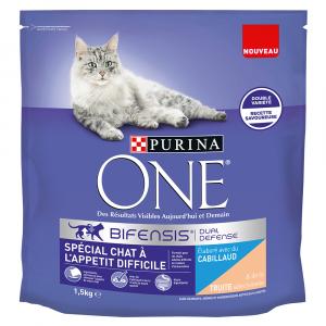 PURINA ONE Specjalna karma dla kotów z trudnym apetytem dorsz, pstrąg dla kotów - 1,5 kg