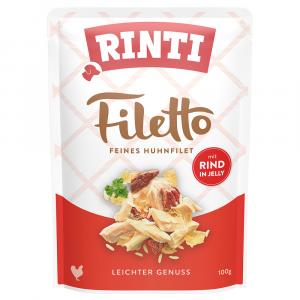 Megapakiet RINTI Filetto w galarecie, saszetki, 48 x 100 g - Kurczak z wołowiną