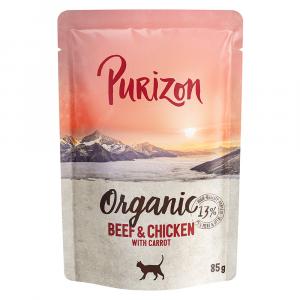 Megapakiet Purizon Organic, 24 x 85 g - Biowołowina z biokurczakiem oraz biomarchwią