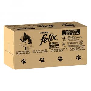 Pakiet Felix Fantastic w galarecie, So gut wie es aussieht, 120 x 85 g - Wołowina, kurczak, dorsz, tuńczyk
