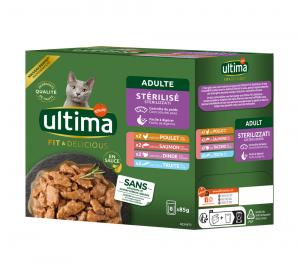 Ultima Sterilised Cat, 48 x 85 g - Pakiet mieszany I (4 smaki)