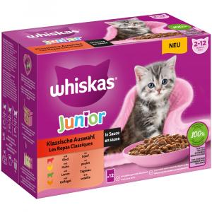 Whiskas Junior w saszetkach, 12 x 85 g - Wybór dań klasycznych w sosie