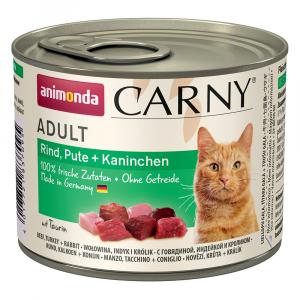 20% taniej! Animonda Carny Adult, 18 x 200 g - Wołowina, indyk i królik