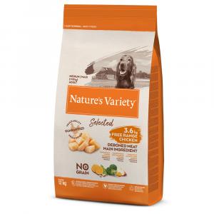 Nature's Variety Selected Medium/Maxi Adult, kurczak z wolnego wybiegu - 2 x 12 kg