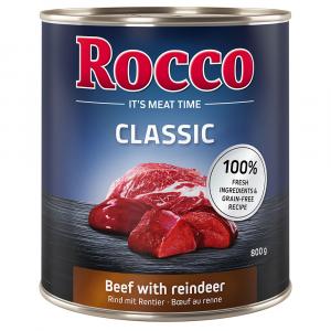 21 + 3 gratis! Rocco, karma mokra dla psa, 24 x 800 g - Wołowina i renifer