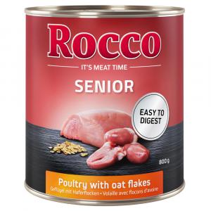 Megapakiet Rocco Senior, 24 x 800 g - Drób z płatkami owsianymi