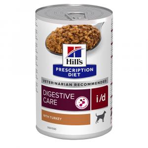 24 + 12 gratis! Hill's Prescription Diet, karma mokra, 36 x 350 g / 360 g / 370 g - i/d Digestive Care, indyk, 36 x 360 g