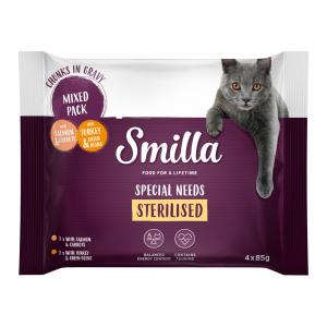 Smilla Sterilised, kawałeczki w sosie z warzywami - Pakiet próbny, 4 x 85 g