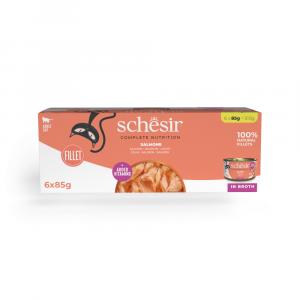 Schesir Complete Nutrition, filet w bulionie, 6 x 85 g - Łosoś