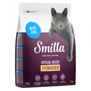 7 + 1 kg gratis! Smilla, karma sucha dla kota, 2 x 4 kg - Adult Sterilised, ryba