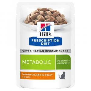 24 + 12 gratis! Hill's Prescription Diet, karma mokra dla kota, 36 x 85 g - Metabolic, kurczak