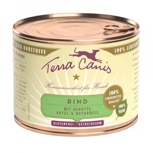 Terra Canis, 6 x 200 g - Wołowina z marchewką, jabłkiem i ryżem naturalnym