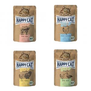 Mieszany pakiet próbny Happy Cat Bio w saszetkach, 4 x 85 g - Pakiet mieszany (4 smaki)