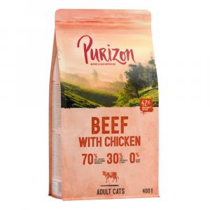 2 x 400 g Purizon, karma sucha dla kota w super cenie! - Adult, wołowina i kurczak – bez zbóż