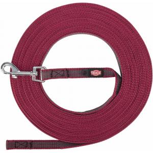Trixie gumowana smycz treningowa, sangria - Rozm.: S–M: 5 m dł. / 15 mm szer.