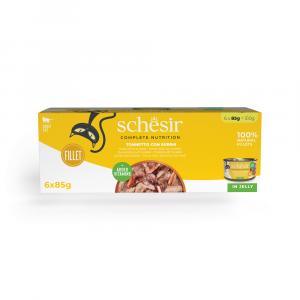 Schesir Complete Nutrition, filet w galarecie, 6 x 85 g - Tuńczyk z surimi